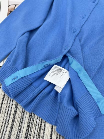  Miu Miu Cashmere knit cardigan with Buttons blue #3882 - Image 5