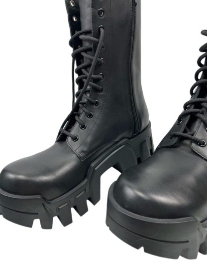 REPLICA BALENCIAGA MEN'S BULLDOZER LACE-UP BOOT IN BLACK #3796 - Image 6