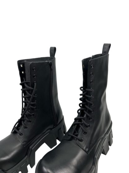 REPLICA BALENCIAGA MEN'S BULLDOZER LACE-UP BOOT IN BLACK #3796 - Image 9