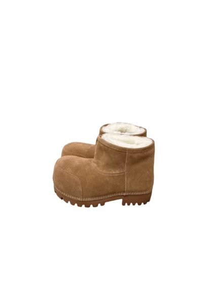 REPLICA BALENCIAGA WOMEN'S ALASKA FUR BOOTIE IN BROWN #3788 - Image 7