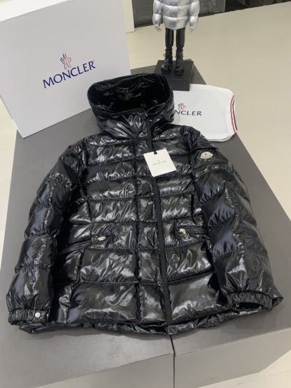 REPLICA MONCLER WOMEN'S BARANTE HOODED SHORT DOWN JACKET BLACK #3876 - Image 8
