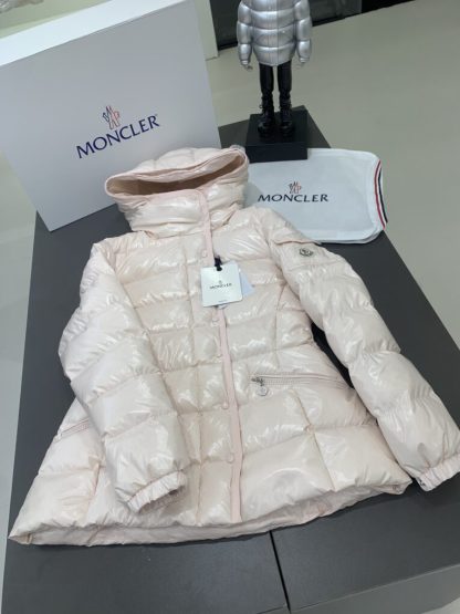 REPLICA MONCLER WOMEN'S BARANTE HOODED SHORT DOWN JACKET PINK #3877 - Image 3