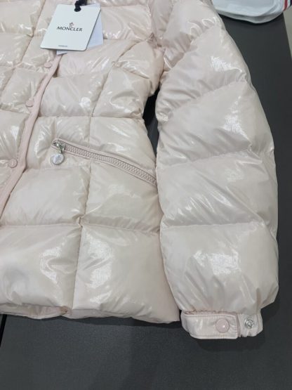 REPLICA MONCLER WOMEN'S BARANTE HOODED SHORT DOWN JACKET PINK #3877 - Image 4