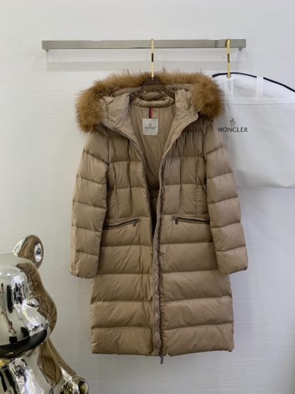  Moncler Women's Boedic Long Down Jacket Camel Beige #3755 - Image 12