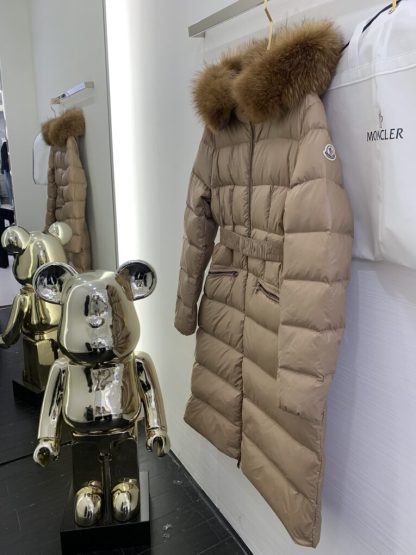  Moncler Women's Boedic Long Down Jacket Camel Beige #3755 - Image 17
