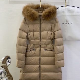 Replica Moncler Women's Boedic Long Down Jacket Camel Beige #3755
