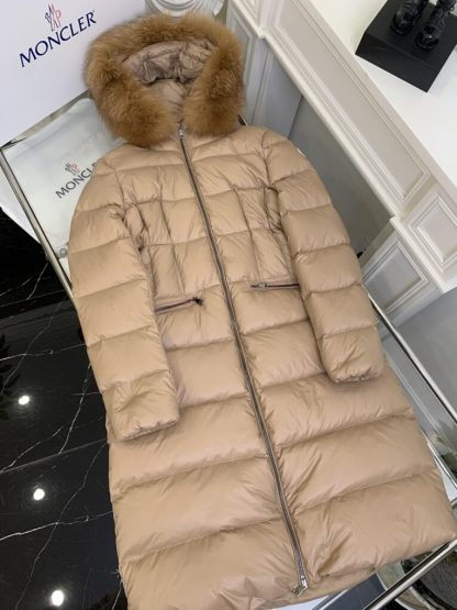  Moncler Women's Boedic Long Down Jacket Camel Beige #3755 - Image 6