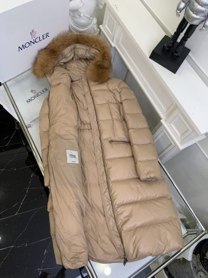  Moncler Women's Boedic Long Down Jacket Camel Beige #3755 - Image 7