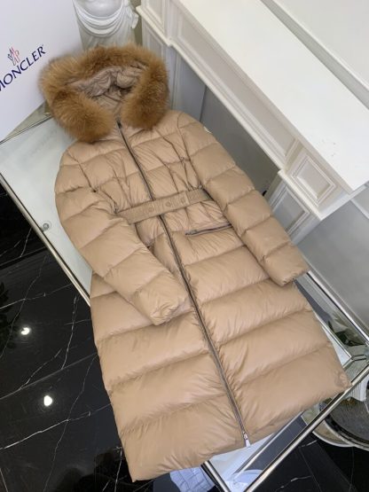  Moncler Women's Boedic Long Down Jacket Camel Beige #3755 - Image 8