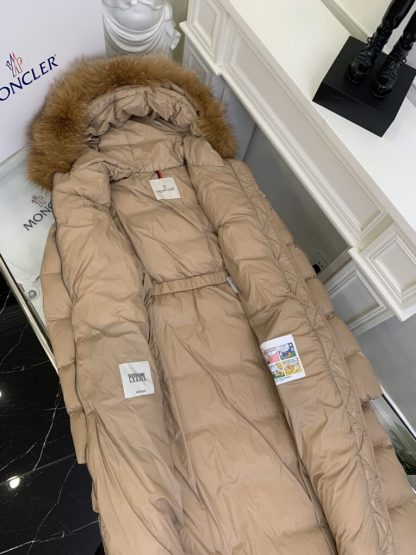 Moncler Women's Boedic Long Down Jacket Camel Beige #3755 - Image 9