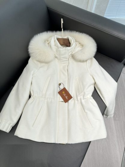  Loro Piana Icery Short Fox Fur Trim Jacket Coat For Women #3917 - Image 4
