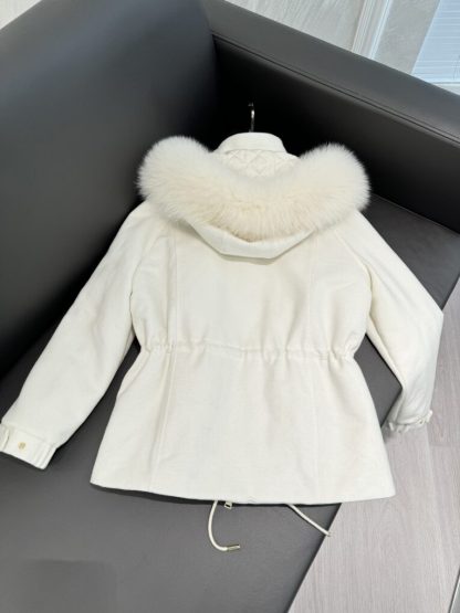  Loro Piana Icery Short Fox Fur Trim Jacket Coat For Women #3917 - Image 8