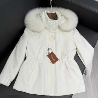 Replica Loro Piana Icery Short Fox Fur Trim Jacket Coat For Women #3917