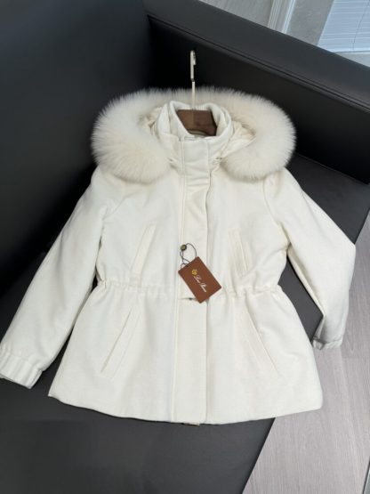 Replica Loro Piana Icery Short Fox Fur Trim Jacket Coat For Women #3917