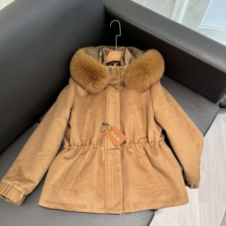 Replica Loro Piana Icery Short Fox Fur Trim Jacket Coat For Women #3915