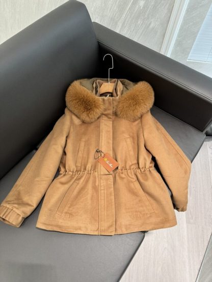 Replica Loro Piana Icery Short Fox Fur Trim Jacket Coat For Women #3915