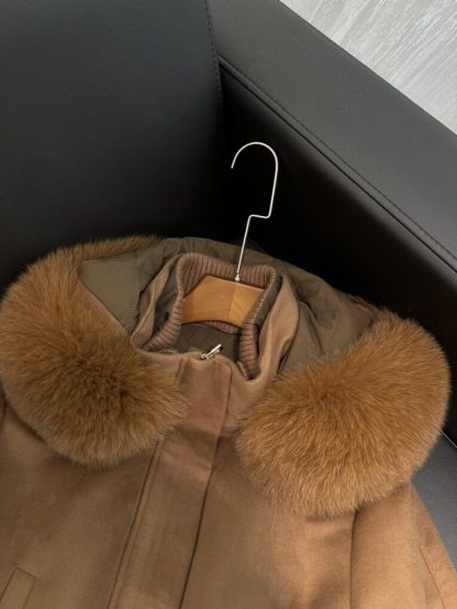  Loro Piana Icery Short Fox Fur Trim Jacket Coat For Women #3915 - Image 4