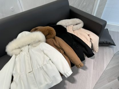  Loro Piana Icery Short Fox Fur Trim Jacket Coat For Women #3915 - Image 9
