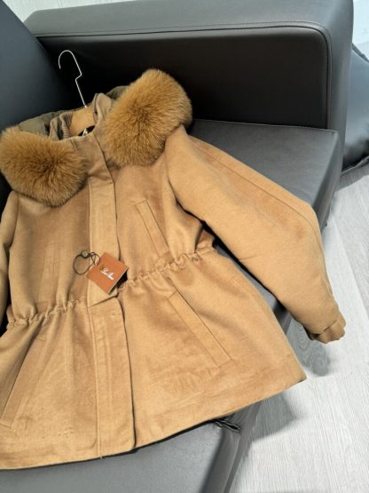  Loro Piana Icery Short Fox Fur Trim Jacket Coat For Women #3915 - Image 3