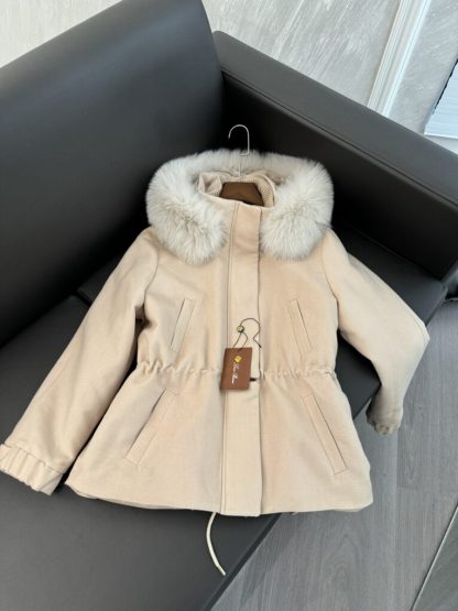  Loro Piana Icery Short Fox Fur Trim Jacket Coat For Women #3914 - Image 8