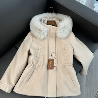 Replica Loro Piana Icery Short Fox Fur Trim Jacket Coat For Women #3914