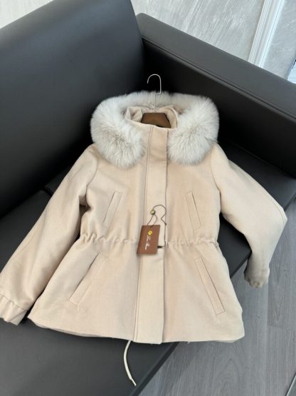  Loro Piana Icery Short Fox Fur Trim Jacket Coat For Women #3914 - Image 5