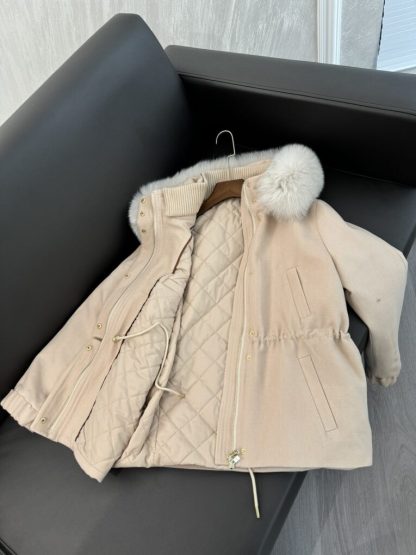  Loro Piana Icery Short Fox Fur Trim Jacket Coat For Women #3914 - Image 6