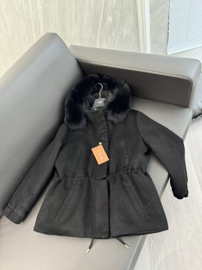  Loro Piana Icery Short Fox Fur Trim Jacket Coat For Women #3916 - Image 4