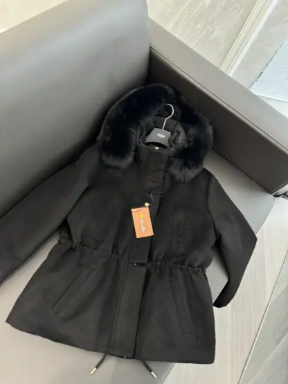  Loro Piana Icery Short Fox Fur Trim Jacket Coat For Women #3916 - Image 3