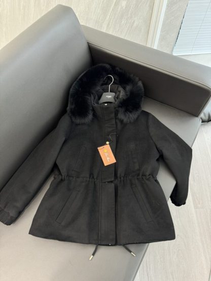 Replica Loro Piana Icery Short Fox Fur Trim Jacket Coat For Women #3916