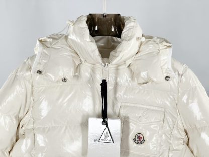 REPLICA MONCLER ANDRO HOODED SHORT DOWN JACKET WHITE #3873 - Image 3