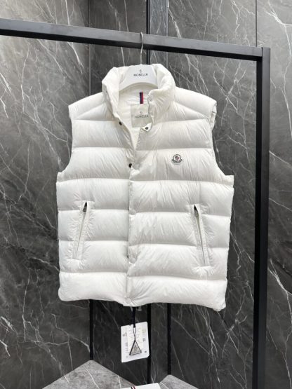 REPLICA MEN'S MONCLER TIBB DOWN GILET VEST WHITE#3776 - Image 2