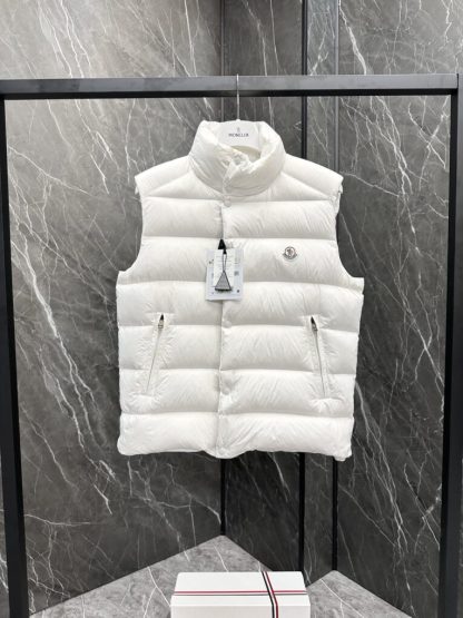 REPLICA MEN'S MONCLER TIBB DOWN GILET VEST WHITE#3776 - Image 3