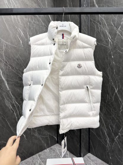 REPLICA MEN'S MONCLER TIBB DOWN GILET VEST WHITE#3776 - Image 4