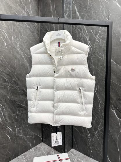 REPLICA MEN'S MONCLER TIBB DOWN GILET VEST WHITE#3776 - Image 5