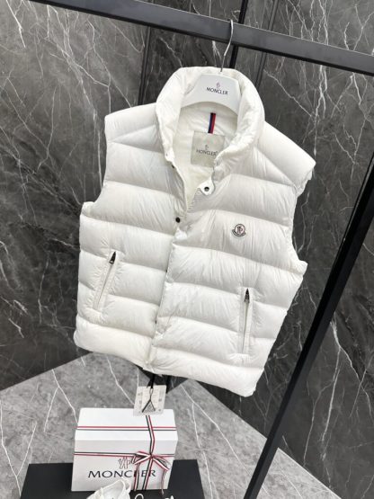 REPLICA MEN'S MONCLER TIBB DOWN GILET VEST WHITE#3776 - Image 6