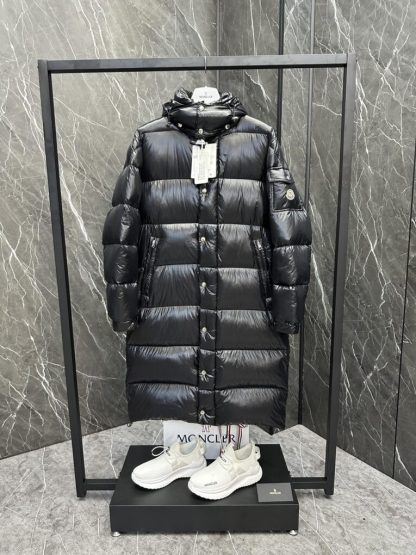  Moncler Women's Hanoverian Long Down Jacket Black#3756 - Image 7