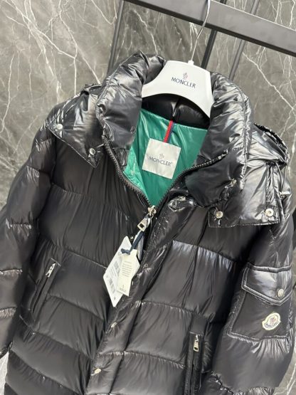 Moncler Women's Hanoverian Long Down Jacket Black#3756 - Image 3