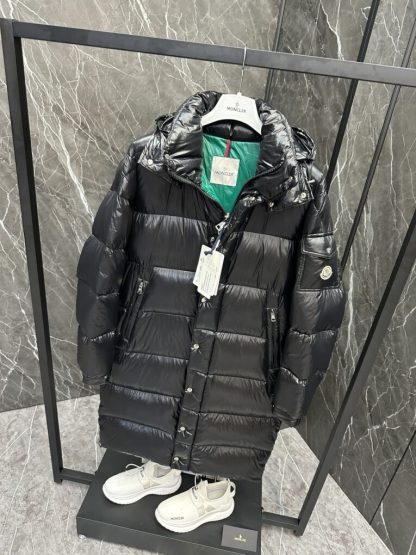  Moncler Women's Hanoverian Long Down Jacket Black#3756 - Image 8