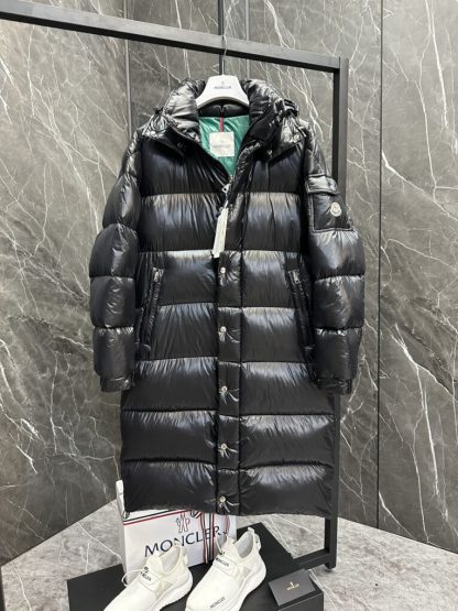  Moncler Women's Hanoverian Long Down Jacket Black#3756 - Image 9