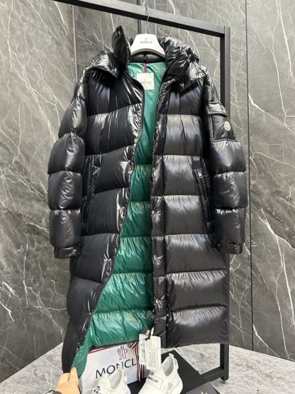  Moncler Women's Hanoverian Long Down Jacket Black#3756 - Image 4