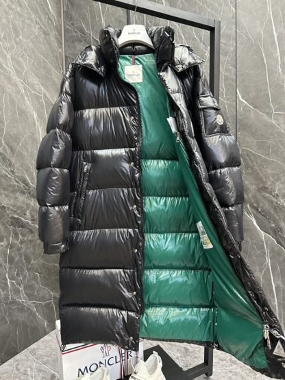  Moncler Women's Hanoverian Long Down Jacket Black#3756 - Image 5
