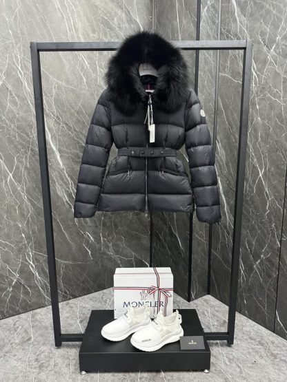 REPLICA MONCLER WOMEN'S BOED HOODED SHEARLING SHORT DOWN JACKET BLACK #3828 - Image 7