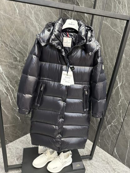REPLICA MONCLER CAVETTAZ HOODED LONG DOWN JACKET BLACK #3820 - Image 6