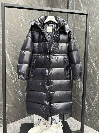REPLICA MONCLER CAVETTAZ HOODED LONG DOWN JACKET BLACK #3820 - Image 7