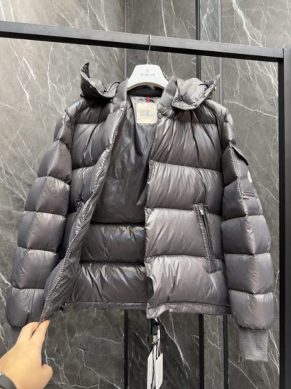 REPLICA MEN'S MONCLER DARK GRAY MALJASSET SHORT DOWN JACKET #3770 - Image 4