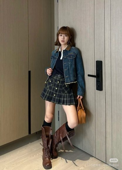  Miu Miu Denim blouson jacket Women 2025 navy blue #3870 - Image 12