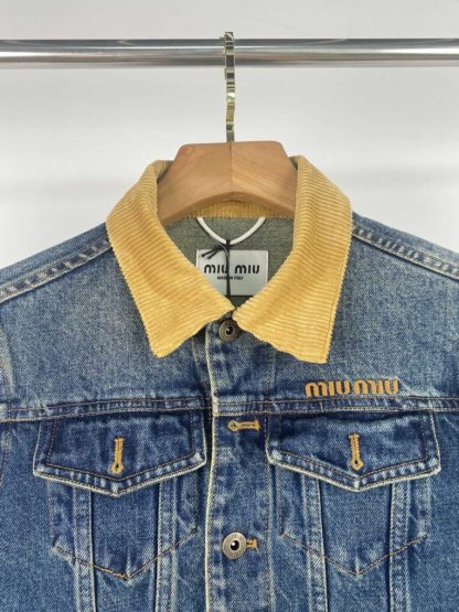  Miu Miu Denim blouson jacket Women 2025 navy blue #3870 - Image 6