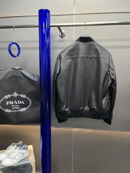  Men's Prada Nappa leather bomber jacket #3757 - Image 14