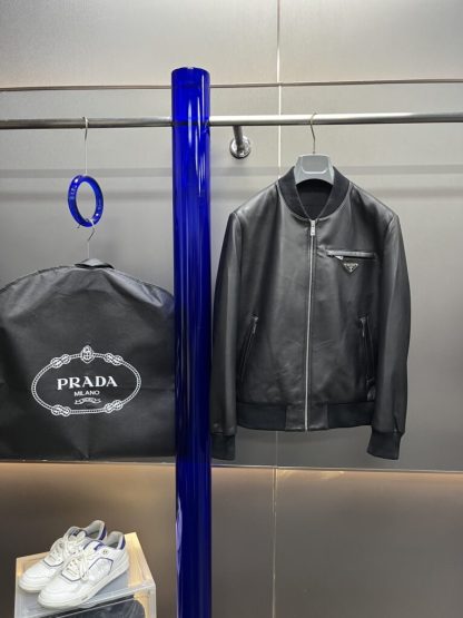  Men's Prada Nappa leather bomber jacket #3757 - Image 15